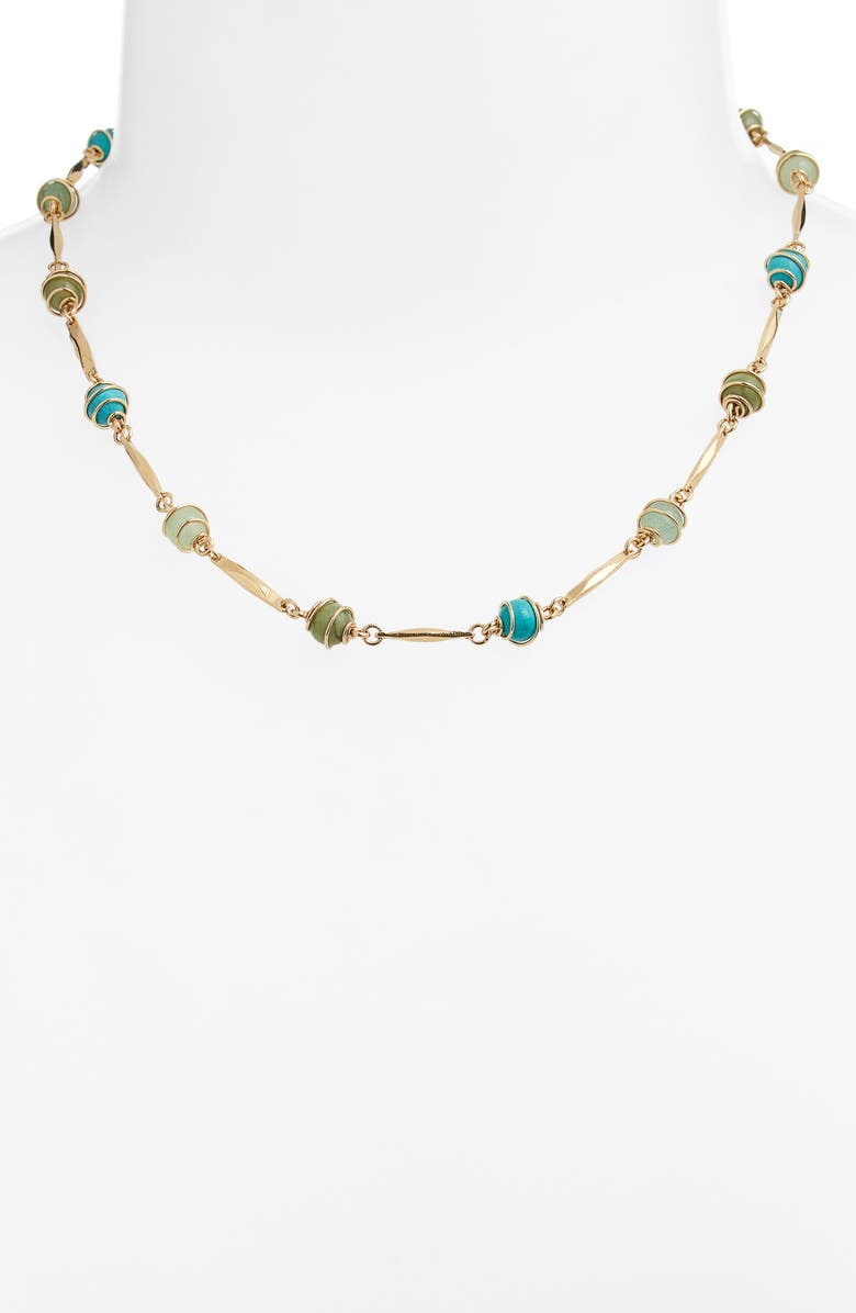 Gas Bijoux Perla Serti Beaded Station Necklace, Alternate, color, 