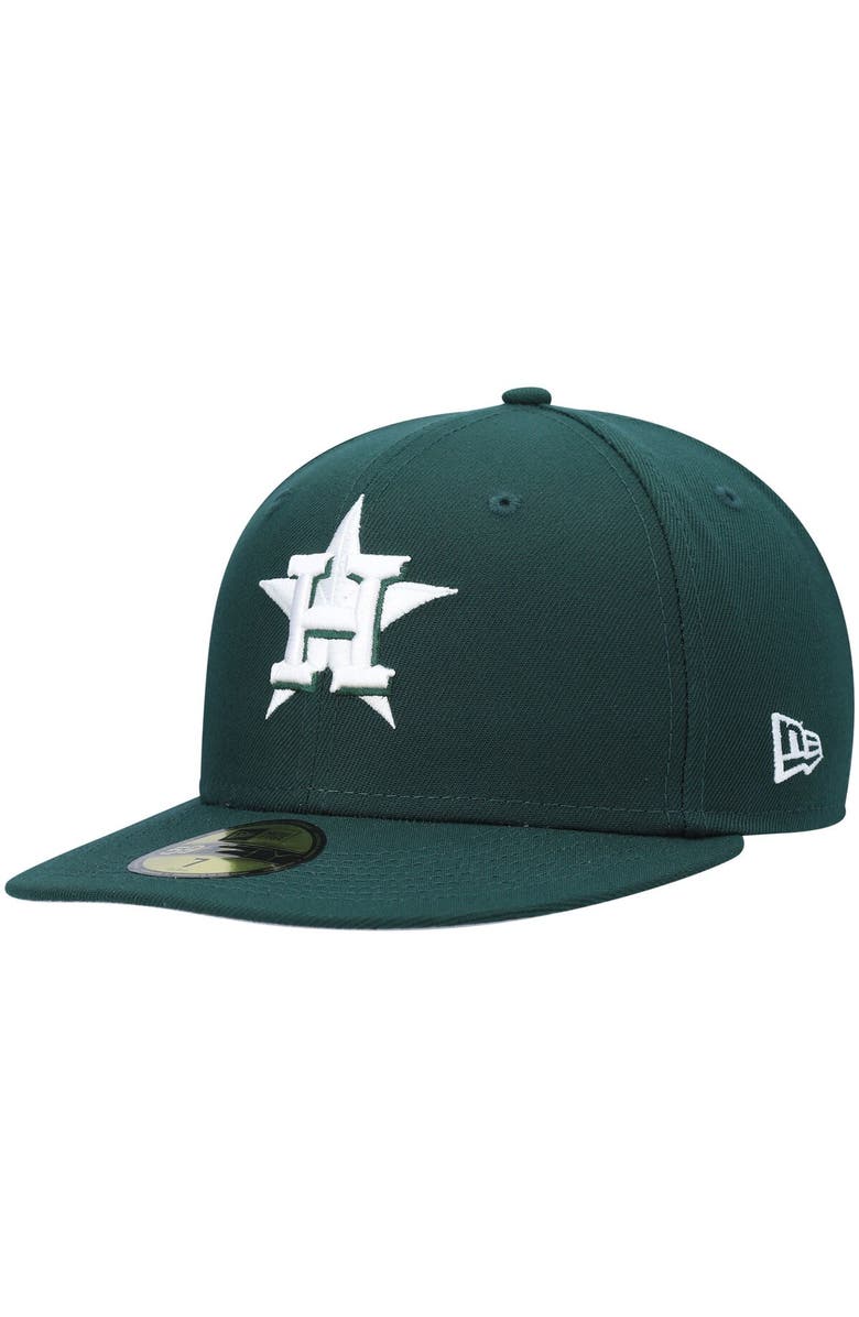 New Era Men's New Era Green Houston Astros White Logo 59FIFTY Fitted Hat, Alternate, color, 