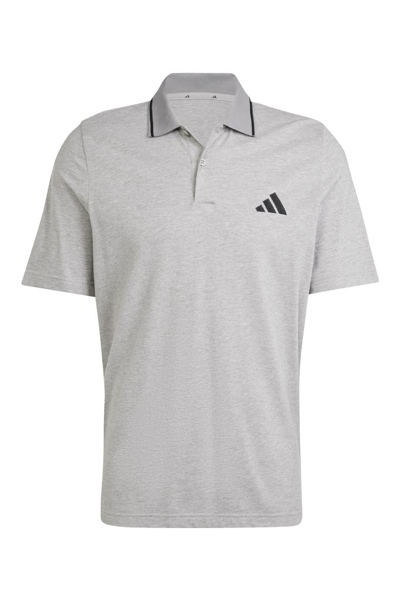 Cotton Piqué Knit Polo, Alternate, color, MEDIUM GREY HEATHER/ BLACK