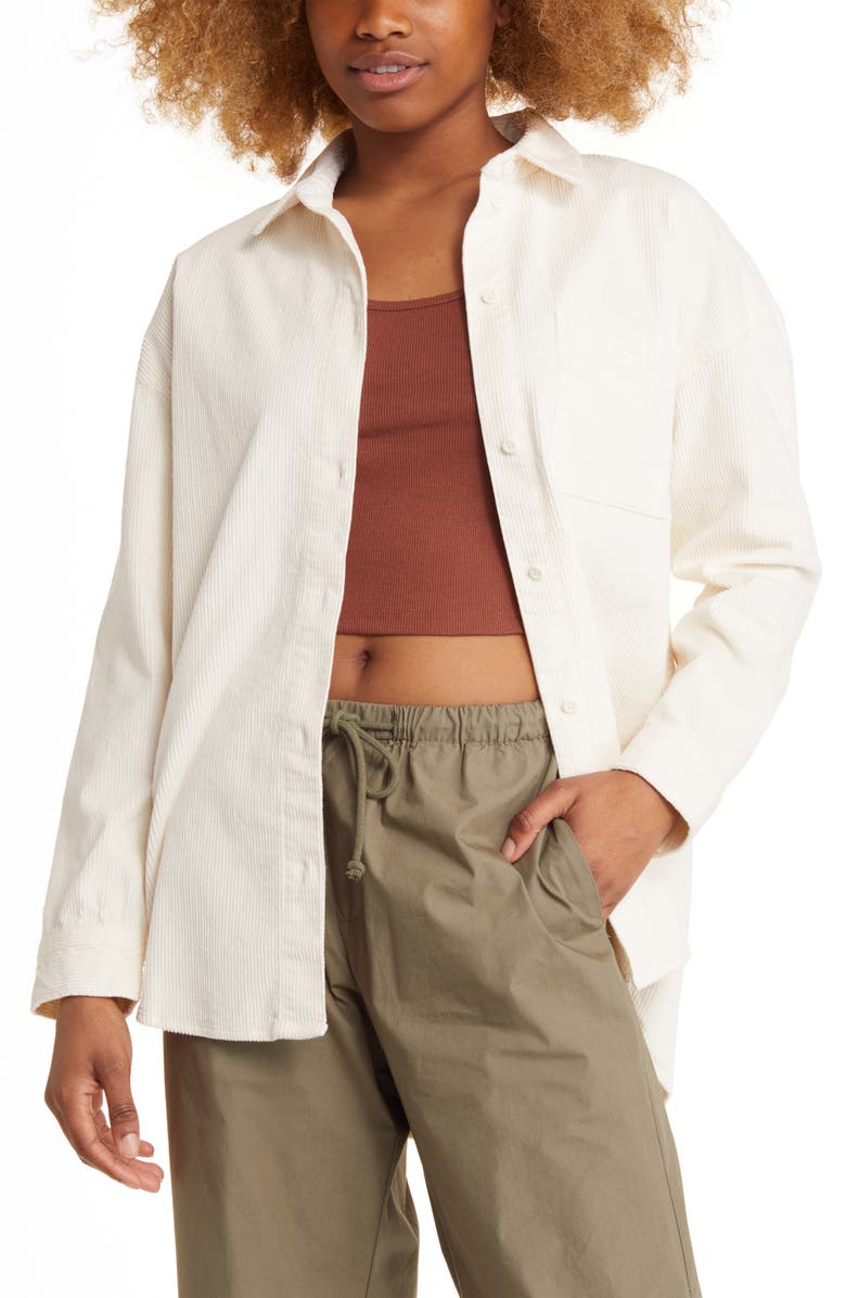 BP. Corduroy Button-Up Shirt, Main, color,