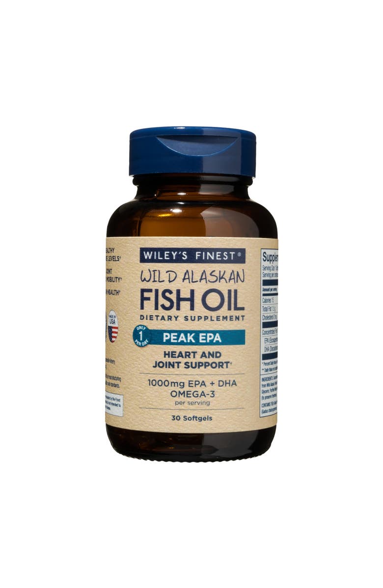 Wiley's Finest Peak EPA Omega-3 Softgels for Joint Health Support 30 softgels bottle, Main, color, NO COLOR