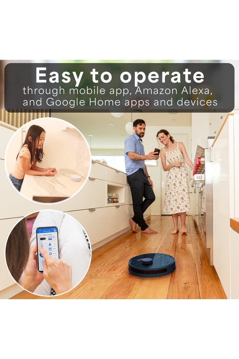 Dustin App & Voice Control Self-Empty Robot Vacuum & Mop, Alternate, color, Navy