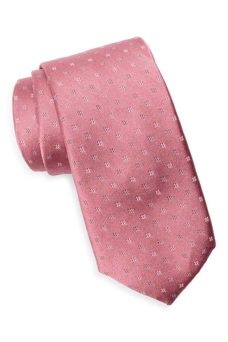 Denham Neat Silk Tie, Main, color, PINK