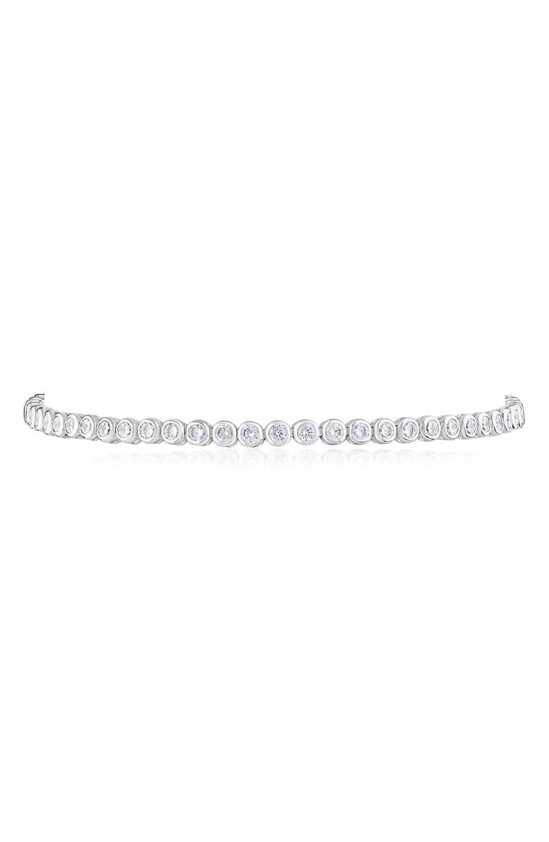 CZ by Kenneth Jay Lane Bezel Round Cubic Zirconia Tennis Anklet, Alternate, color, 