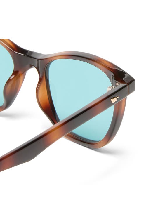 Le Specs Nonsensical 52mm D-frame Sunglasses In Dark Tort/aqua Blue Mono