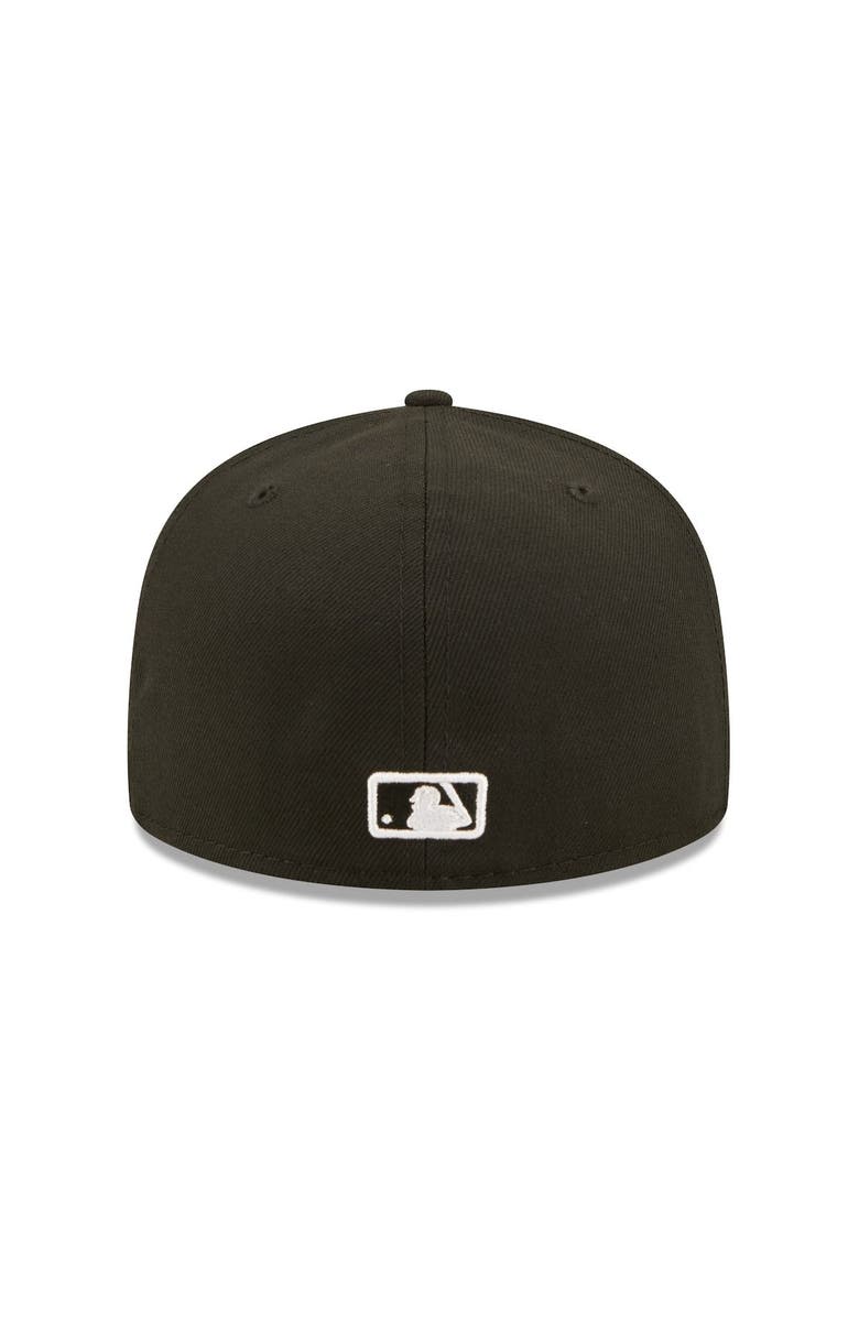 New Era Men's New Era Black Los Angeles Dodgers Team Logo 59FIFTY Fitted Hat, Alternate, color,