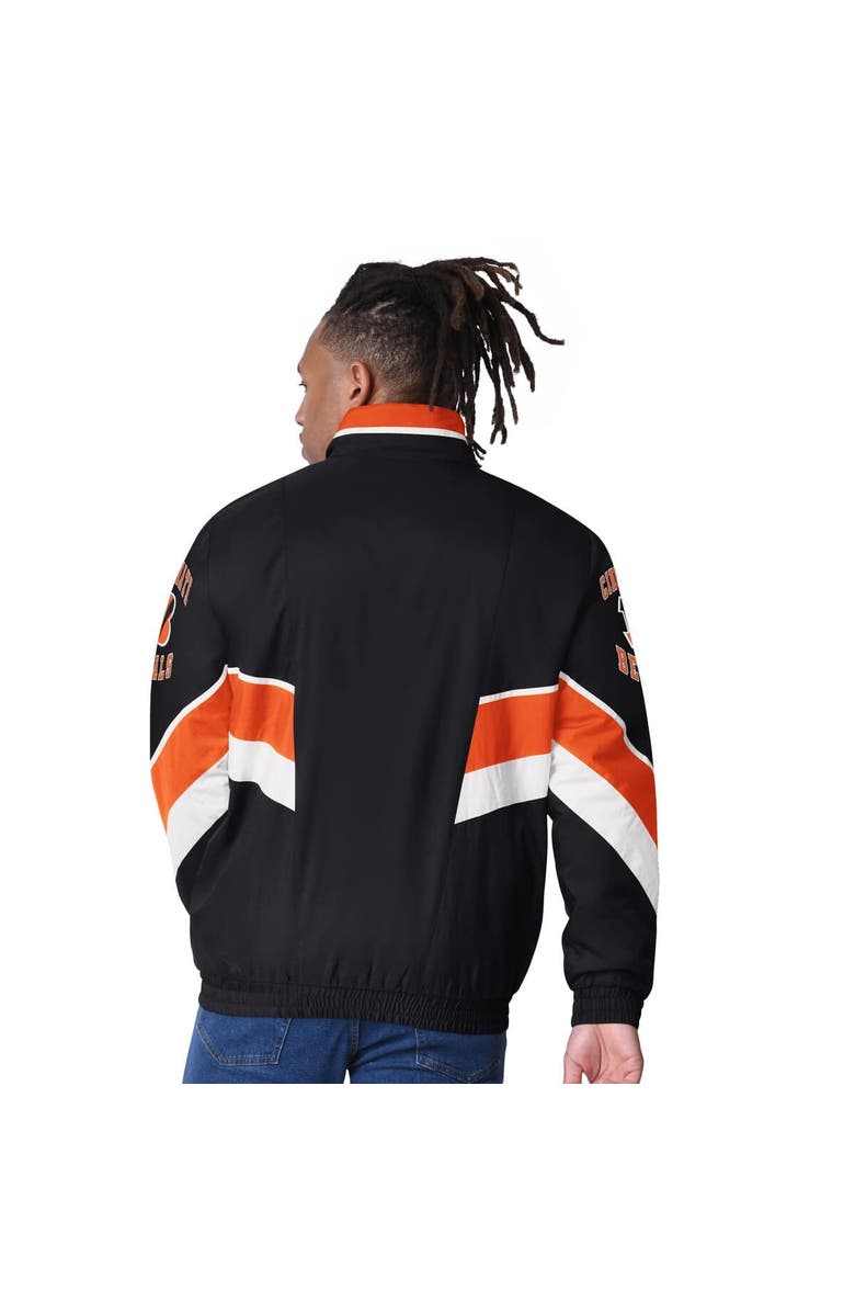 STARTER Men's Starter Black Cincinnati Bengals Captain Satin Varsity Jacket, Alternate, color, Black