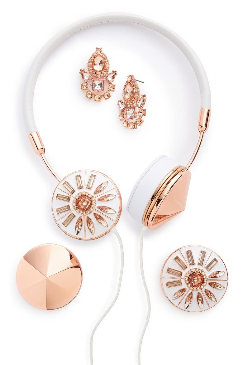 x BaubleBar 'Layla' Headphones, Main, color, ROSE GOLD/ WHITE