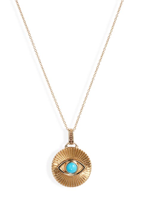 Classique Evil Eye Ripple Medallion Necklace