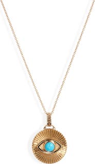 Anzie Classique Evil Eye Ripple Medallion Necklace