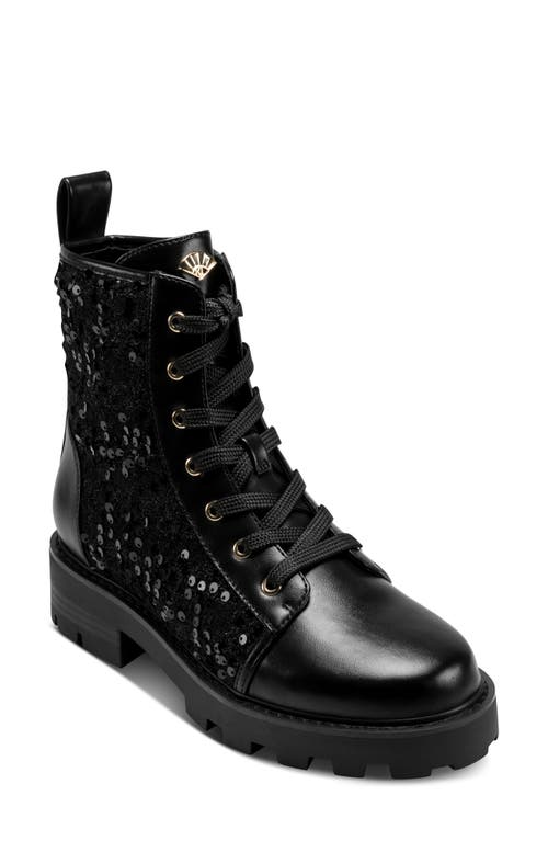 Karl Lagerfeld Paris Marlee Combat Boot In Black
