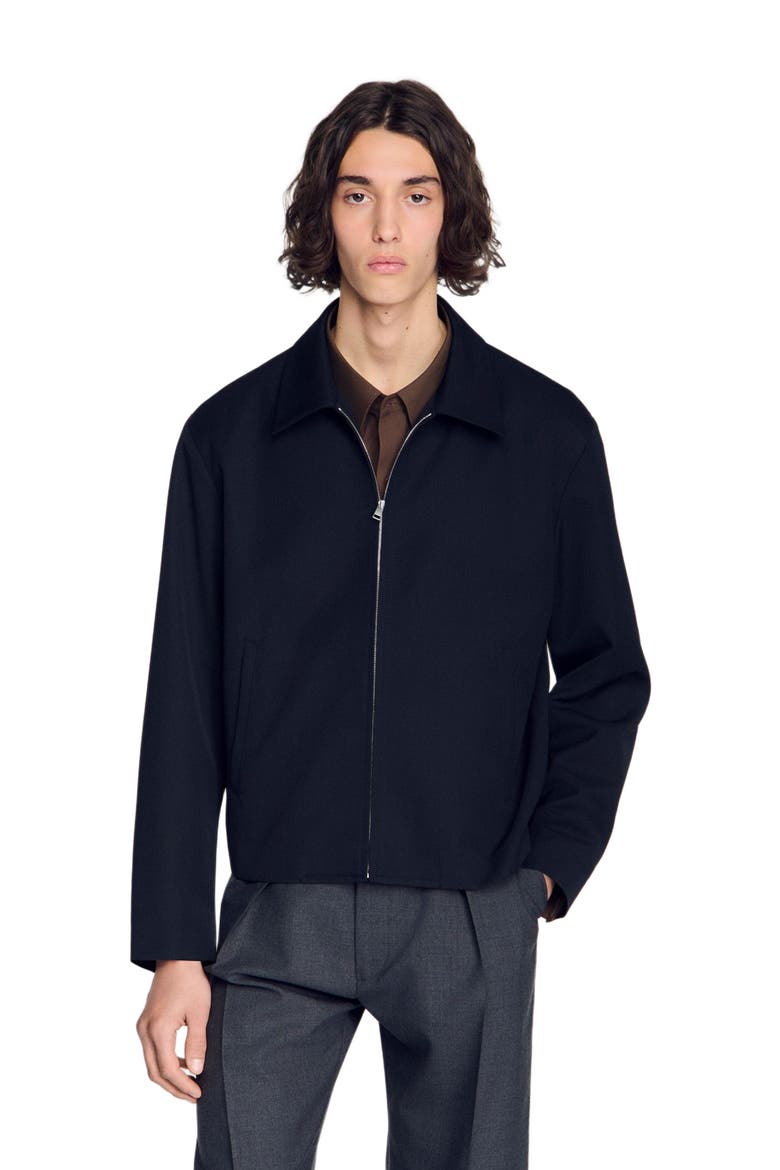 Zip-up jacket, Main, color, Navy blue