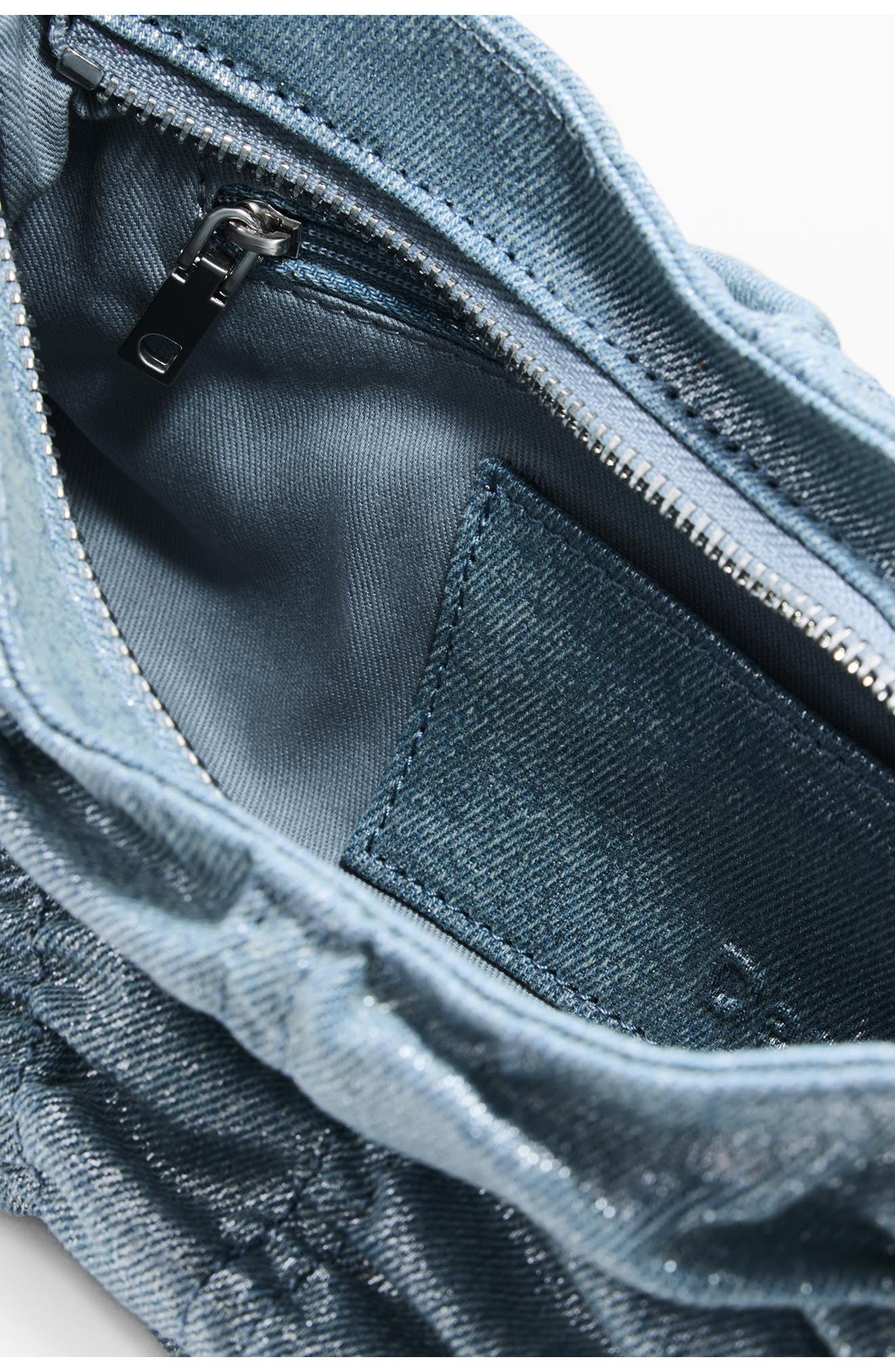 Desigual Ruched Denim Crossbody Bag, Alternate, color, Blue