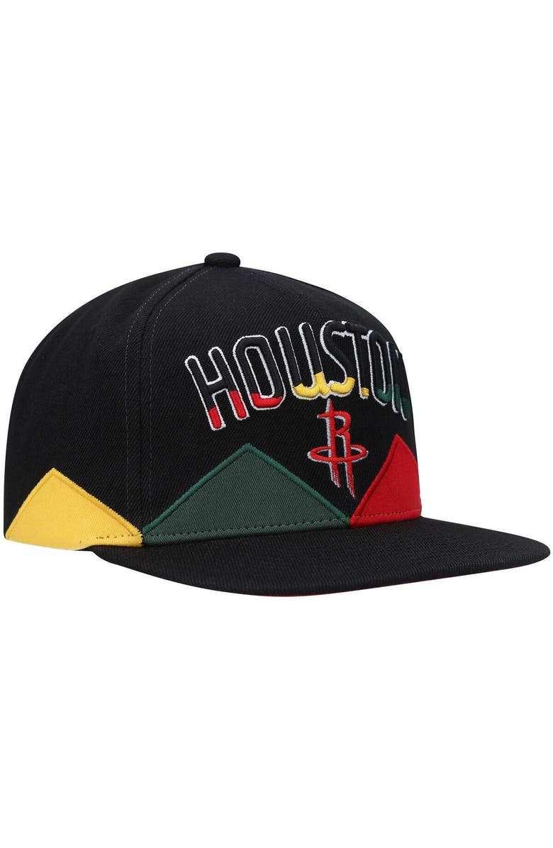 Mitchell & Ness Men's Mitchell & Ness Black Houston Rockets Black History Month Snapback Hat, Alternate, color, 