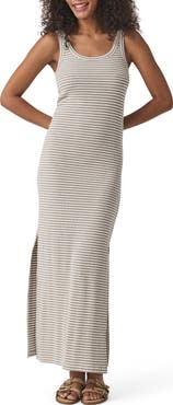 Splendid Lina Stripe Rib Cotton Blend Tank Dress