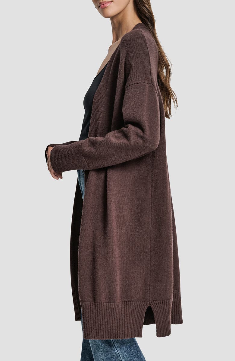 DKNY Jeans Relaxed Cardigan, Alternate, color, Espresso/ Black