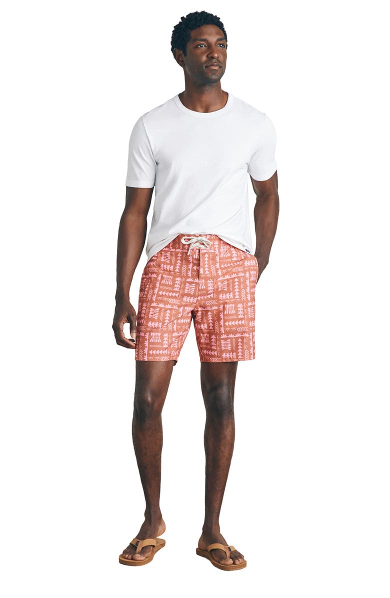 Faherty Sunwashed Board Shorts, Alternate, color, Red Naupaka