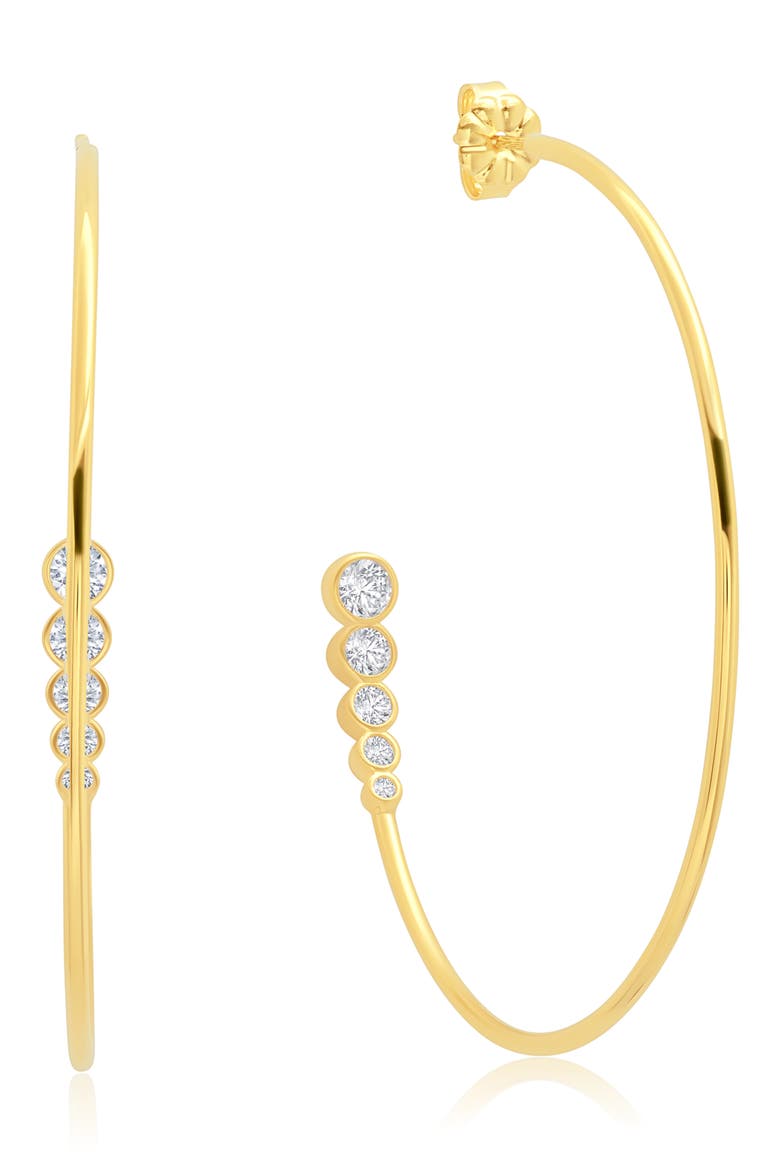 Graduated Bezel Hoop Earrings, Main, color, GOLD