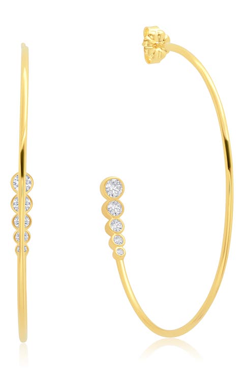 Graduated Bezel Hoop Earrings