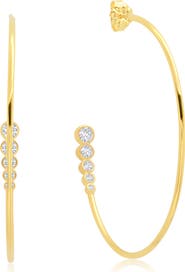 Crislu Graduated Bezel Hoop Earrings