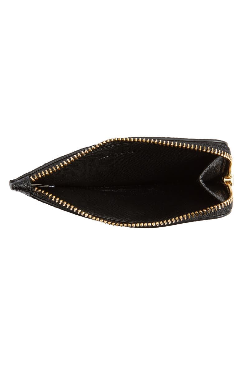 Small Leather Zip Card Case, Alternate, color, GD/ BLACK