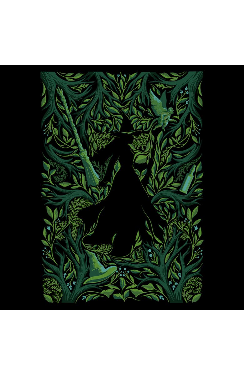 Wicked: For Good Boy's Wicked For Good Elphaba Forest Green Poster Graphic T-Shirt, Alternate, color, Black