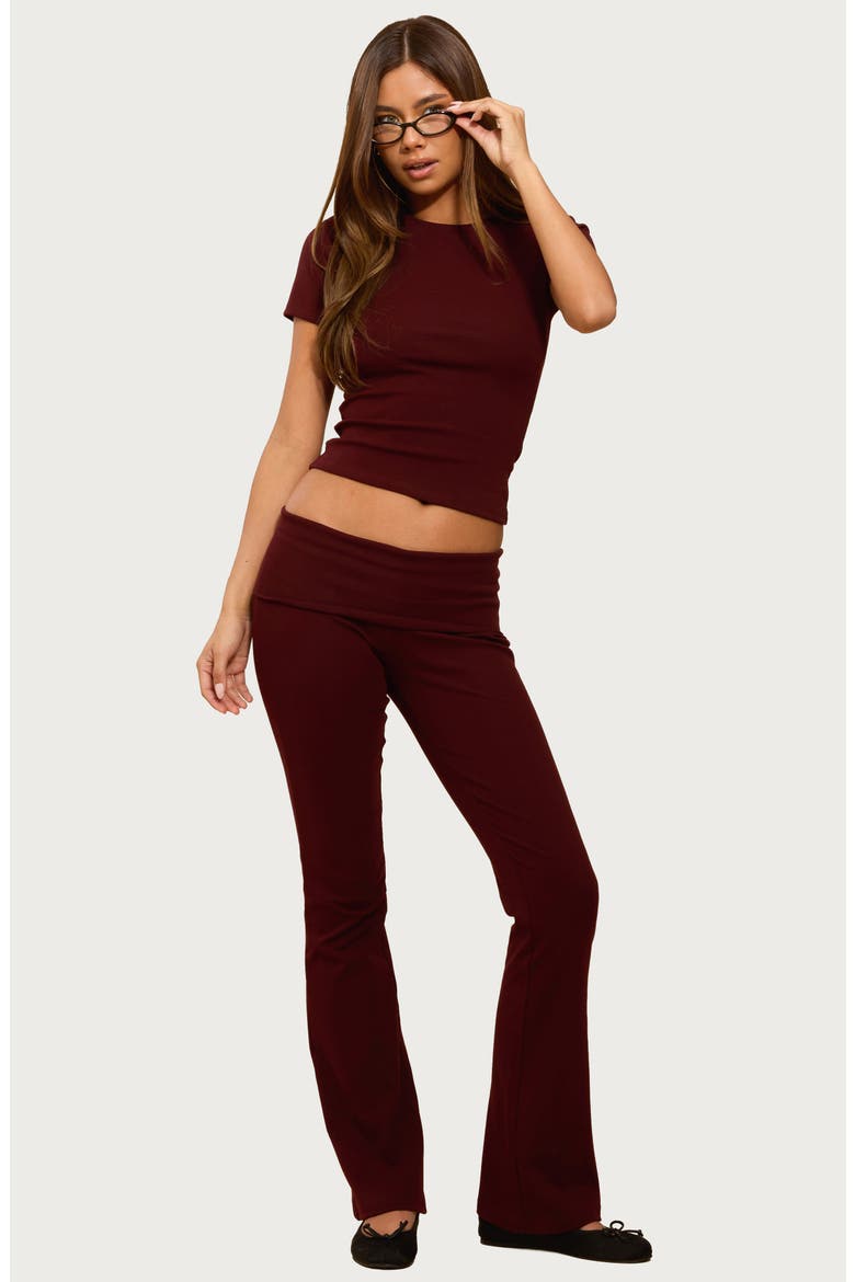 Emelia Fitted Stretch Cotton T-Shirt, Alternate, color, BURGUNDY