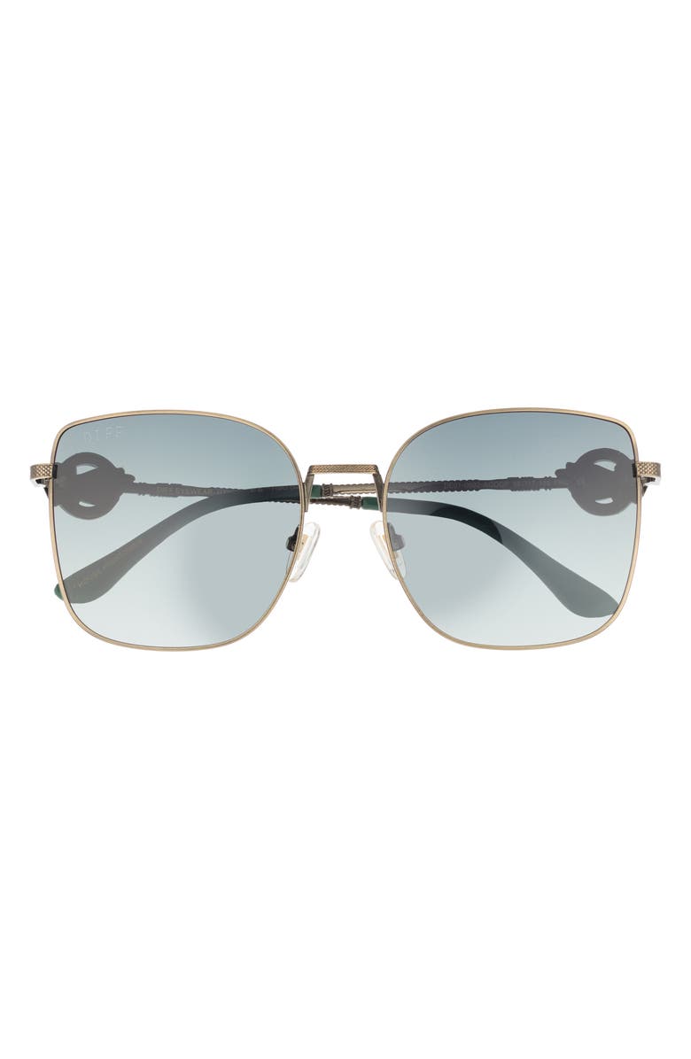DIFF Harlowe 55mm Square Sunglasses, Main, color, Brilliant Gold Mirror