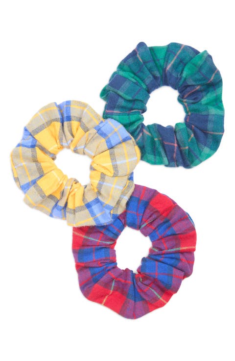 Kids' 3-Pack Plaid Scrunchies