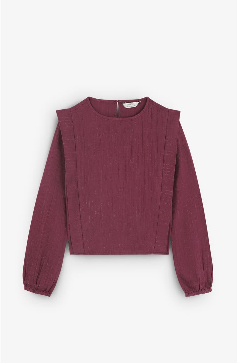 Scalpers Stripeslurexblouse Girls, Main, color, Burgundy