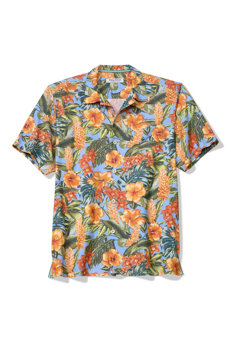 Coast Ease Golden Garden Short Sleeve Button-Up Shirt, Alternate, color, DARK SPA