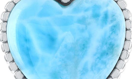 Simona Larimar Heart Beaded Pendant Necklace In Silver