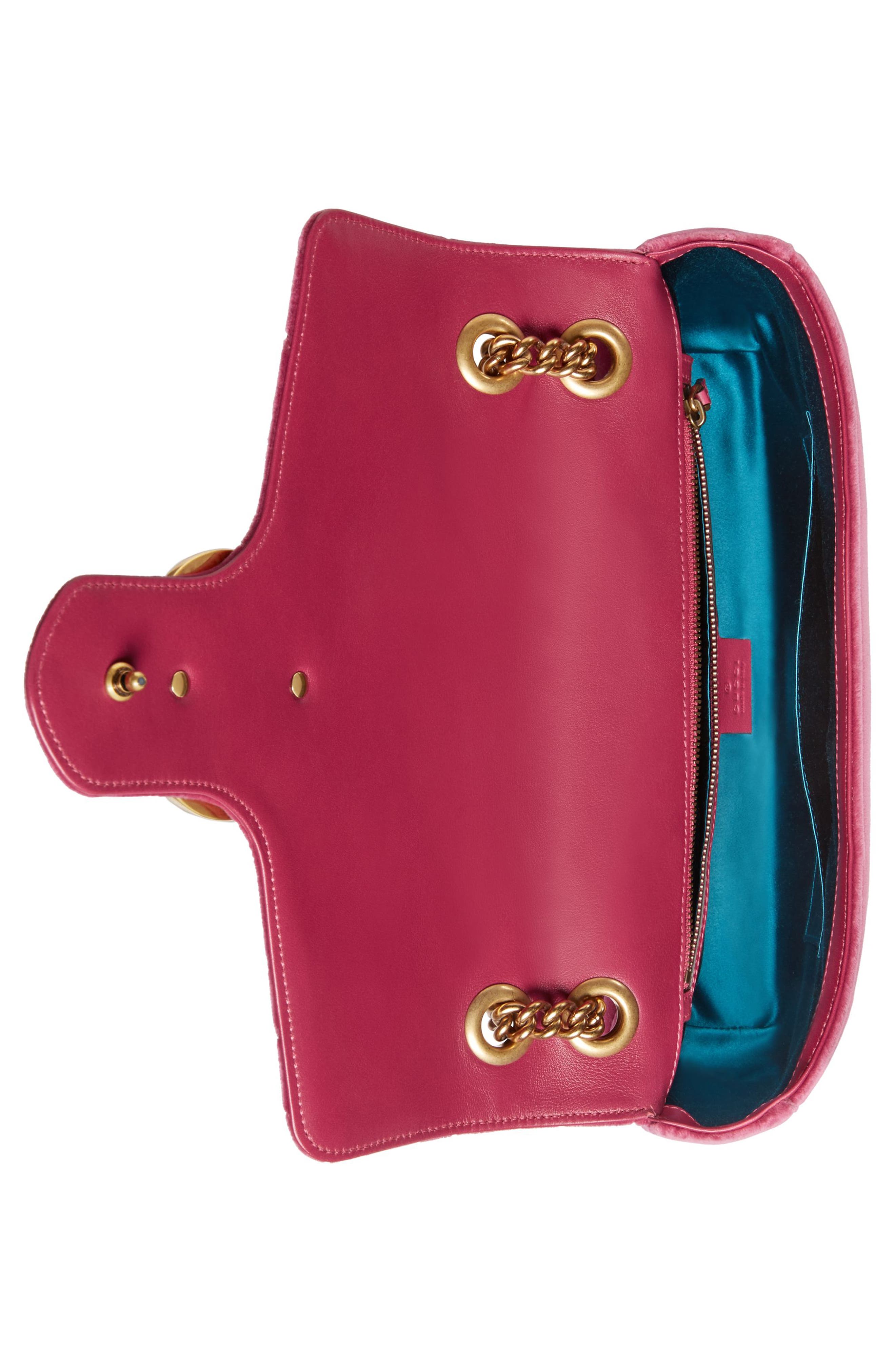 Gucci GG Marmont 2.0 Imitation Pearl Embellished Velvet Crossbody Bag, Alternate, color, 