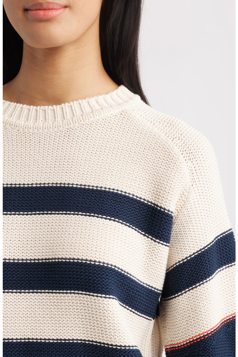 Angle Stripe Sweater, Alternate, color, NATURAL/ NAVY