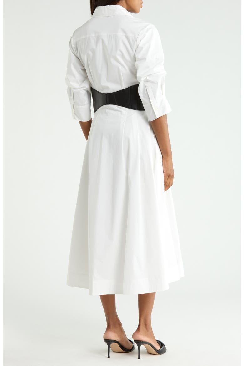 Olson Belted Midi Shirtdress, Alternate, color, WHITE