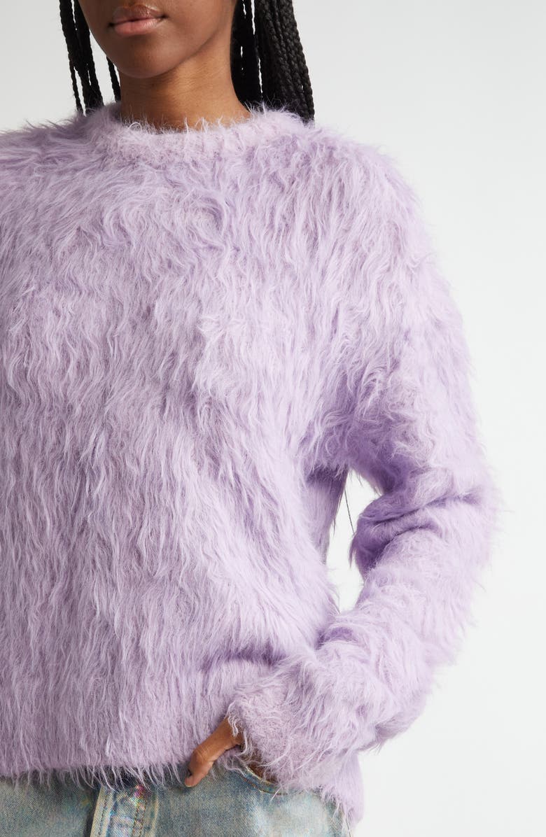 Acne Studios Klux Fuzzy Crewneck Sweater, Alternate, color, 