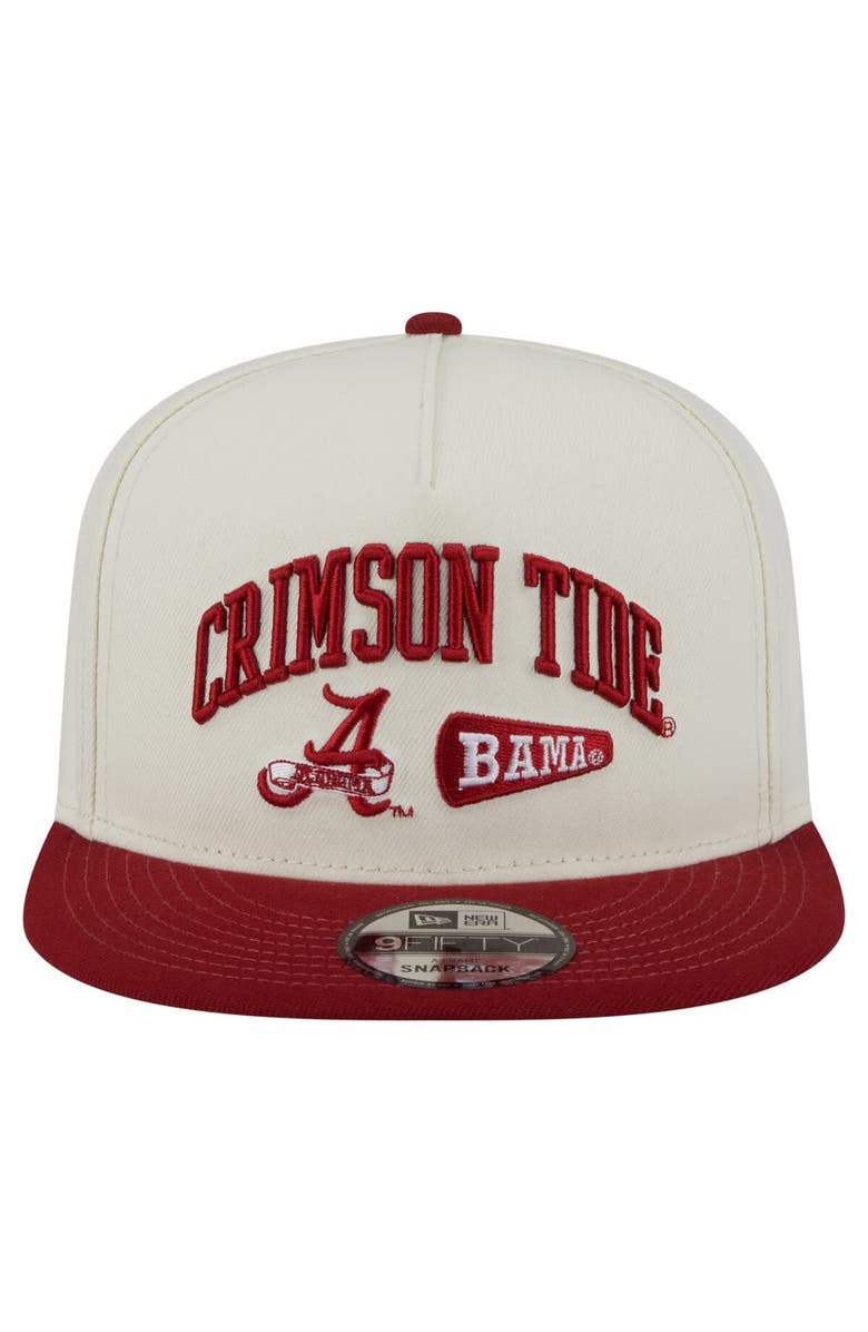 New Era Men's New Era White Alabama Crimson Tide Collegiate 9FIFTY A-Frame Snapback Hat, Alternate, color, White