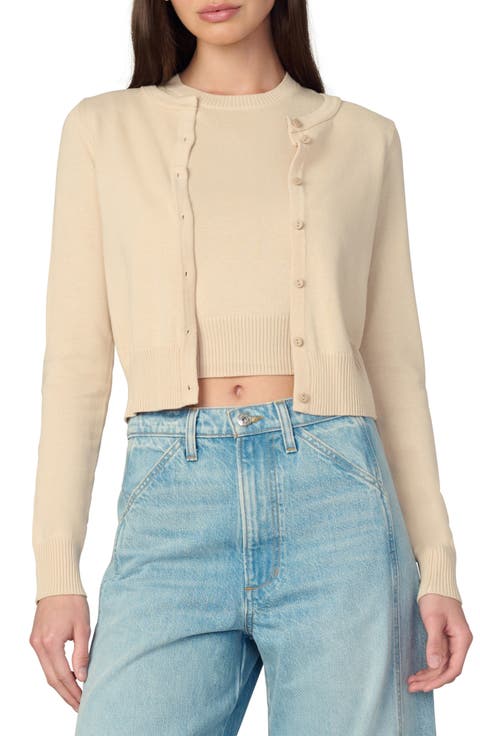 The Dani Crop Cotton Blend Cardigan