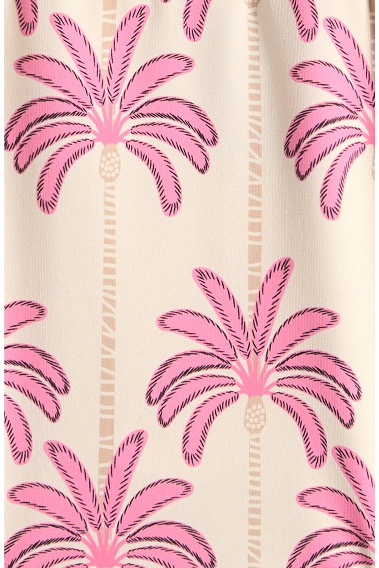 Palm Print Bow Detail One-Piece Swimsuit, Alternate, color, OFF WHITE