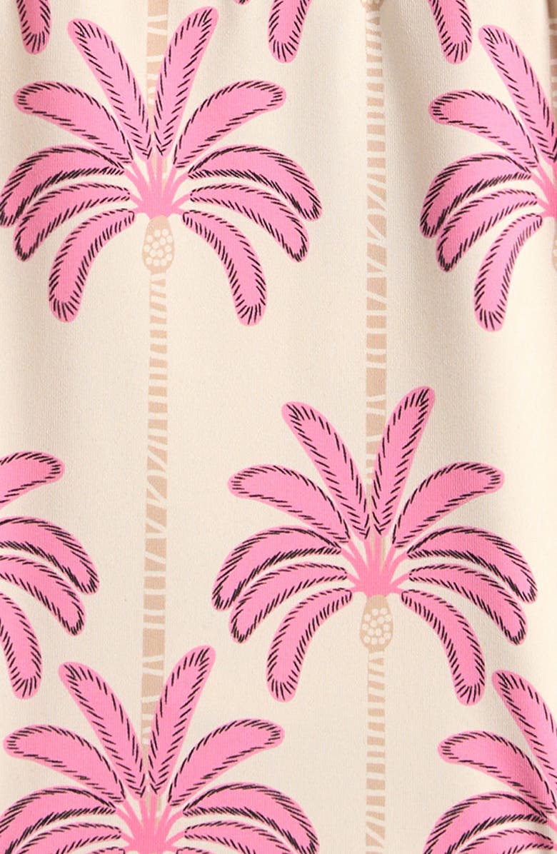 miles Palm Print Bow Detail One-Piece Swimsuit, Alternate, color, Off White