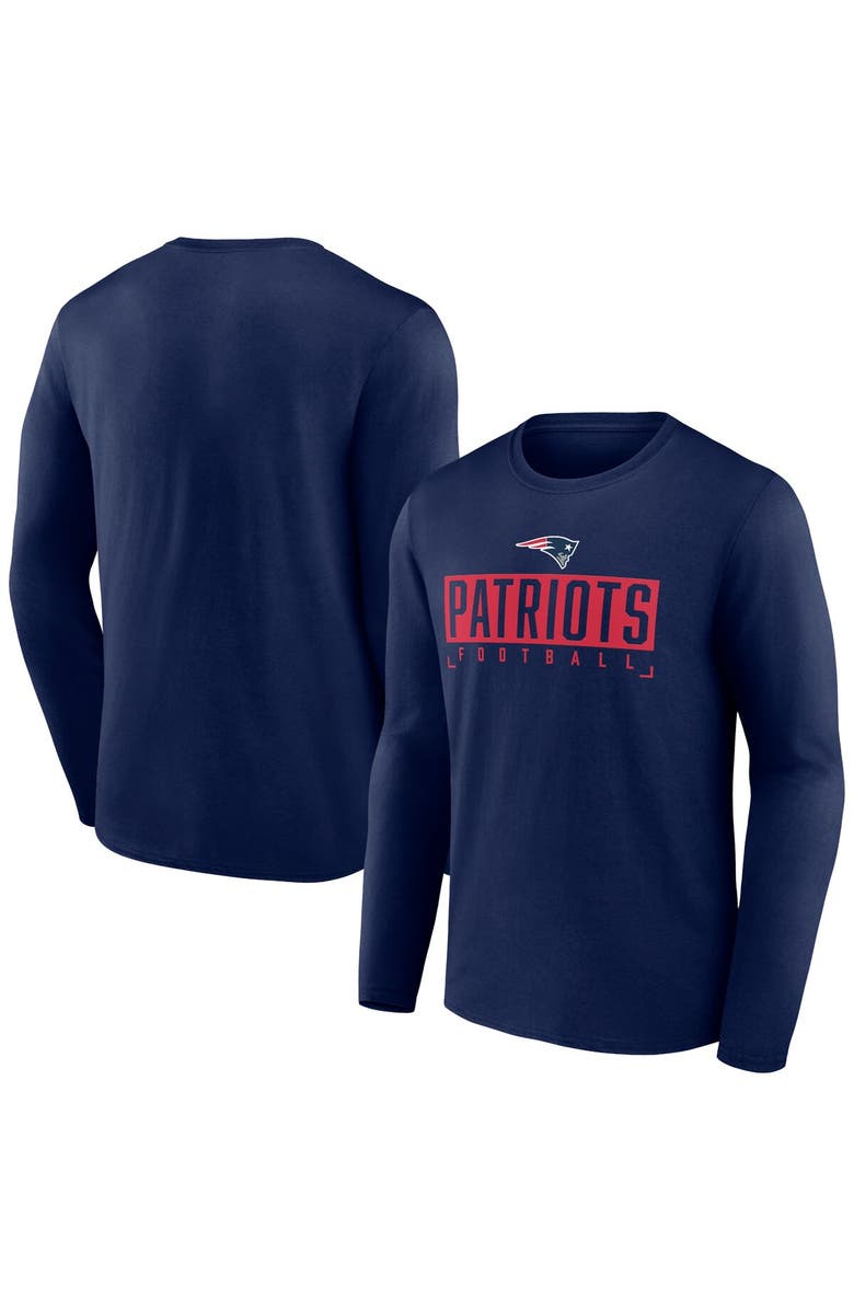 FANATICS Men's Fanatics Branded Navy New England Patriots Big & Tall Wordmark Long Sleeve T-Shirt, Main, color,
