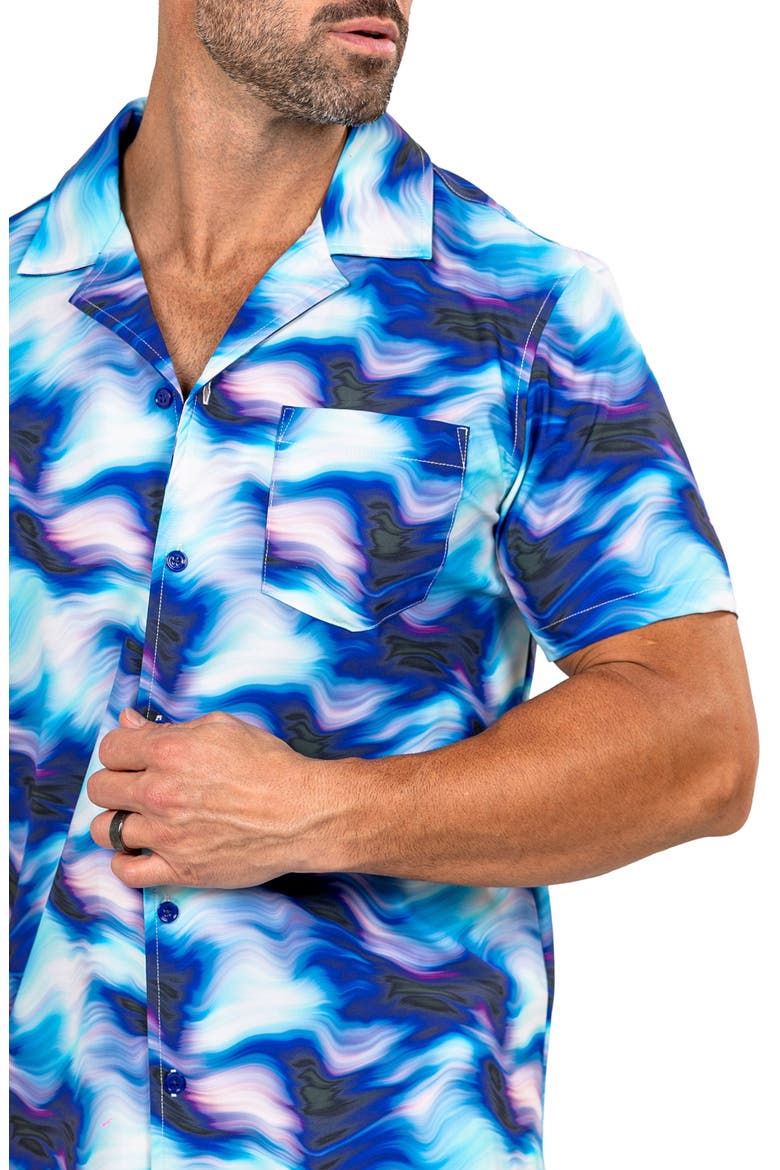 Marthy Blue Camp Shirt, Alternate, color, BLUE