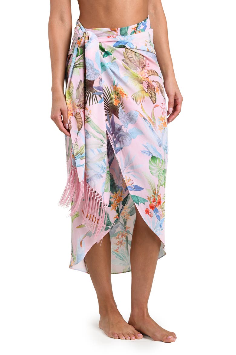 Palm Colorful Cover-Up Pareo, Alternate, color, PINK MULTI