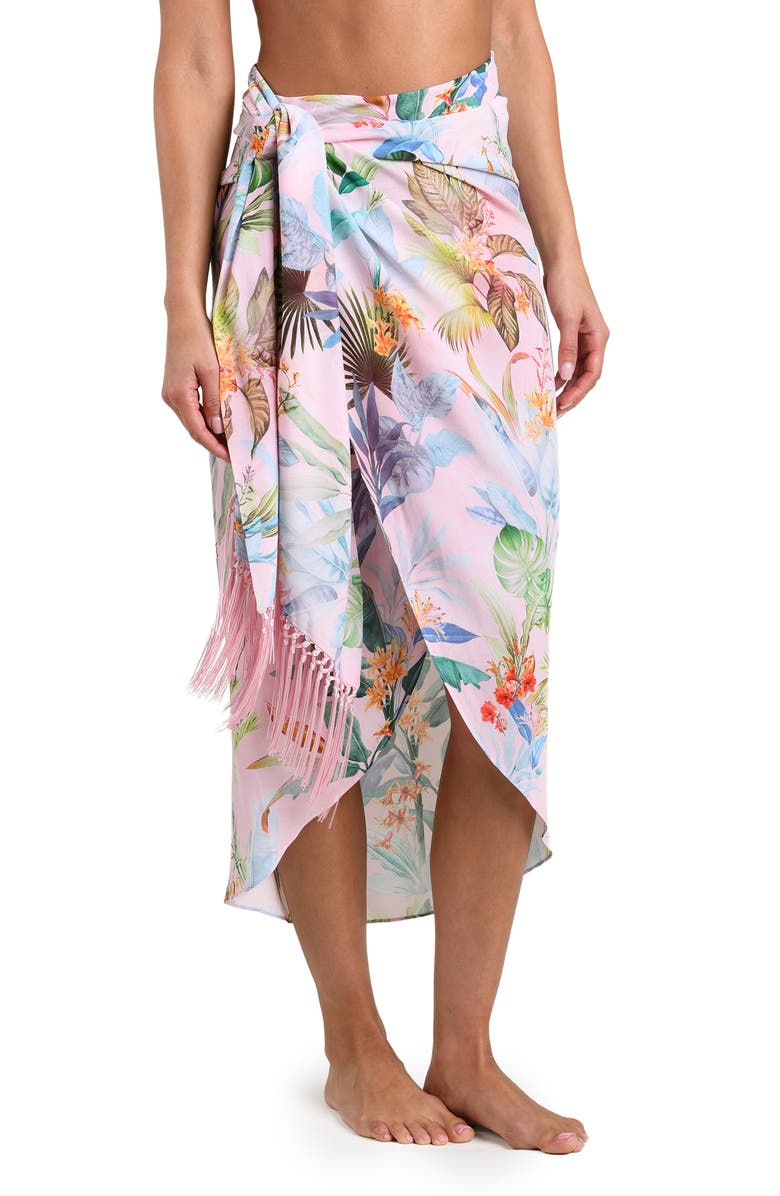 L'AGENCE Palm Colorful Cover-Up Pareo, Alternate, color, Pink Multi