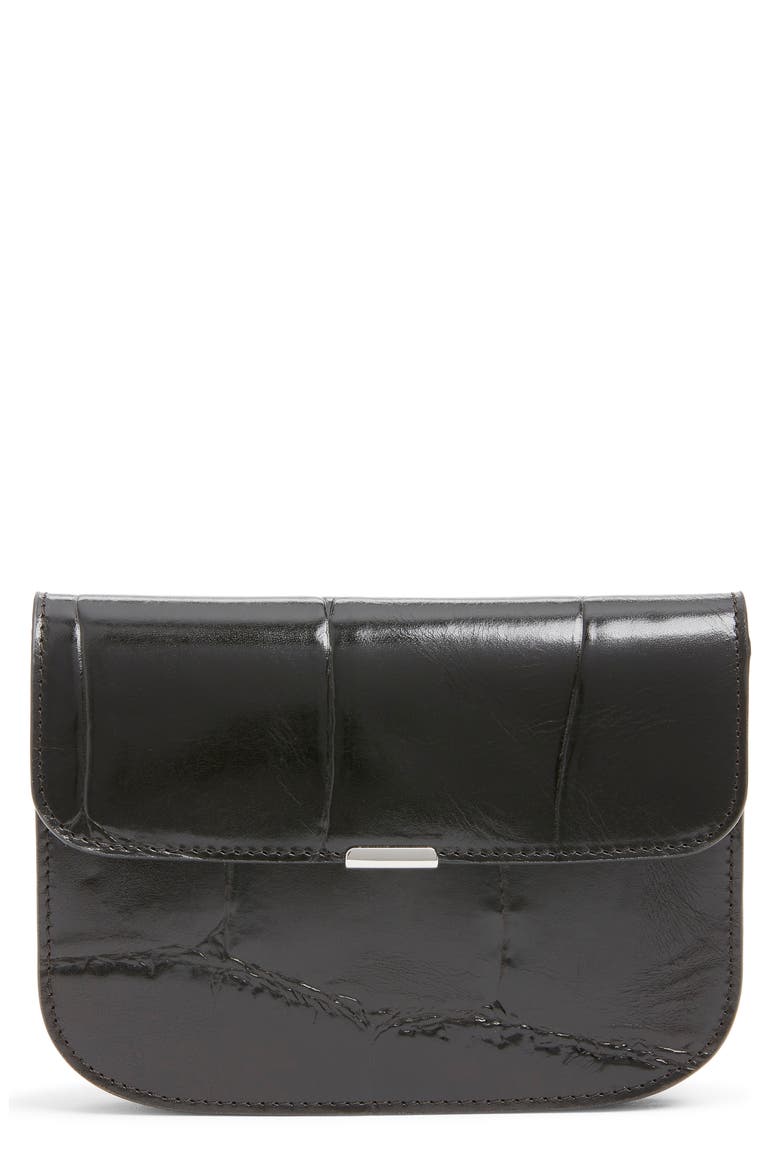 Soft Tab Patent Leather Wallet, Main, color, ESPRESSO