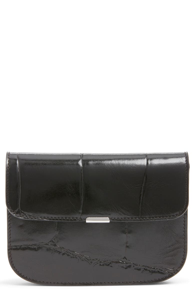 Lemaire Soft Tab Patent Leather Wallet, Main, color, Espresso