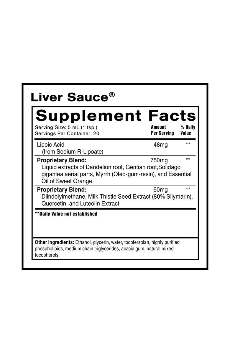 Quicksilver Scientific Liver Sauce Liposomal Milk Thistle and Dandelion Root Supplement, Alternate, color, 