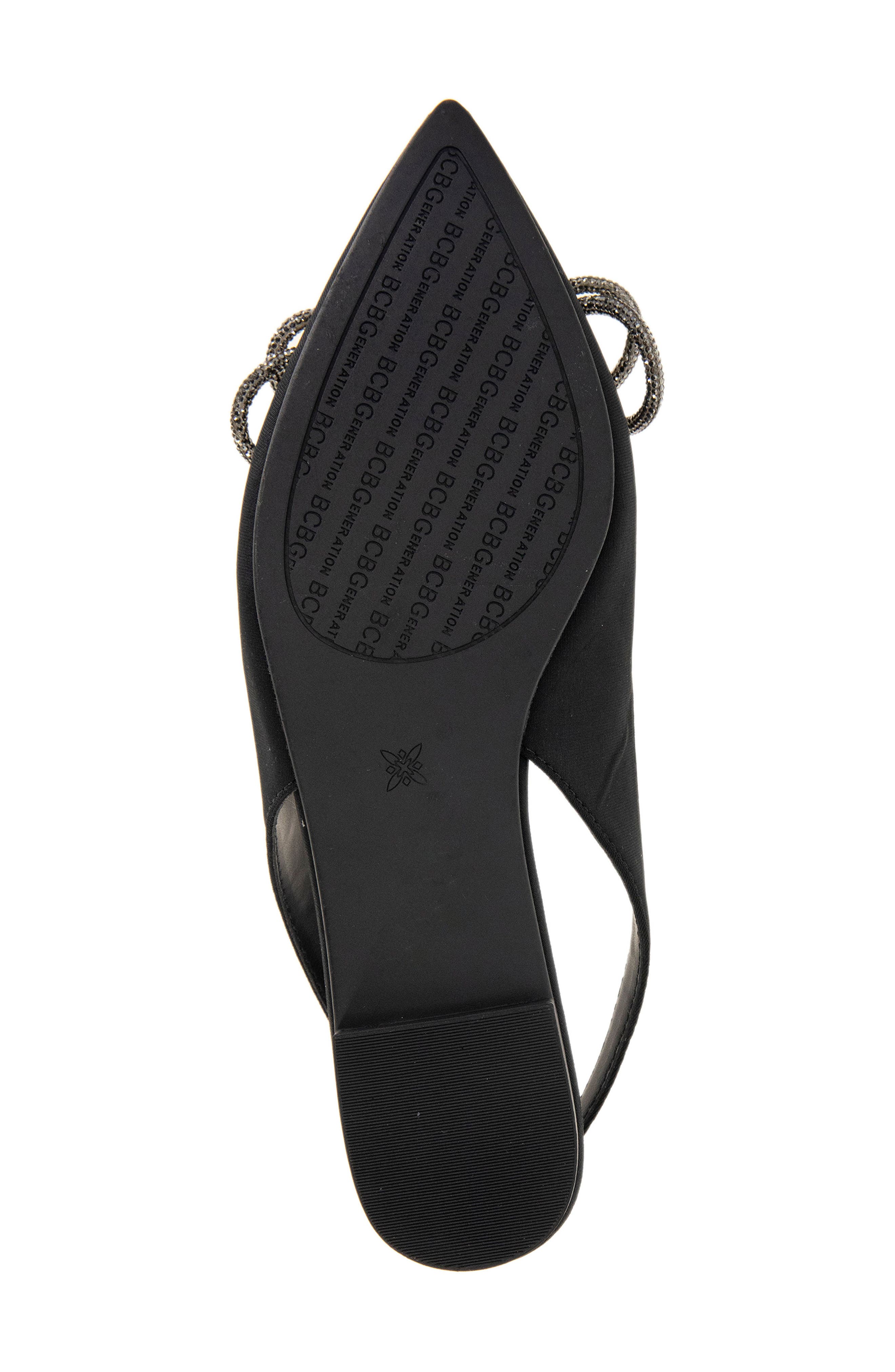BCBGeneration Kristin Pointed Toe Slingback Mule, Alternate, color, Black Neoprene