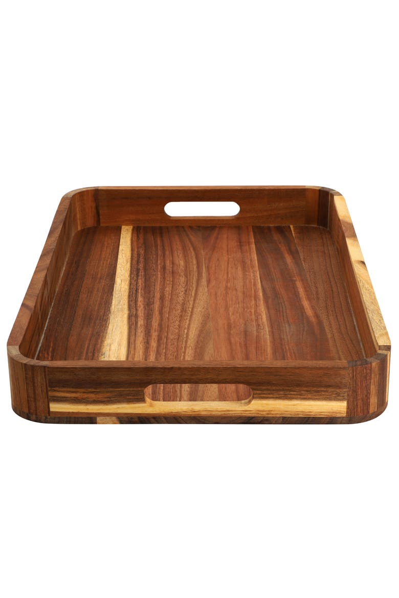 Acacia Wood 17.75 x 12 Inch Rectangle Serving Tray, Alternate, color, Acacia