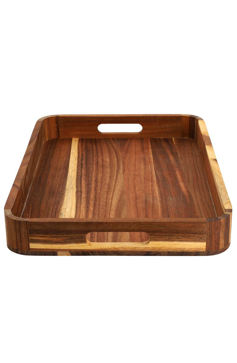 Megachef Acacia Wood 17.75 x 12 Inch Rectangle Serving Tray, Alternate, color, Acacia